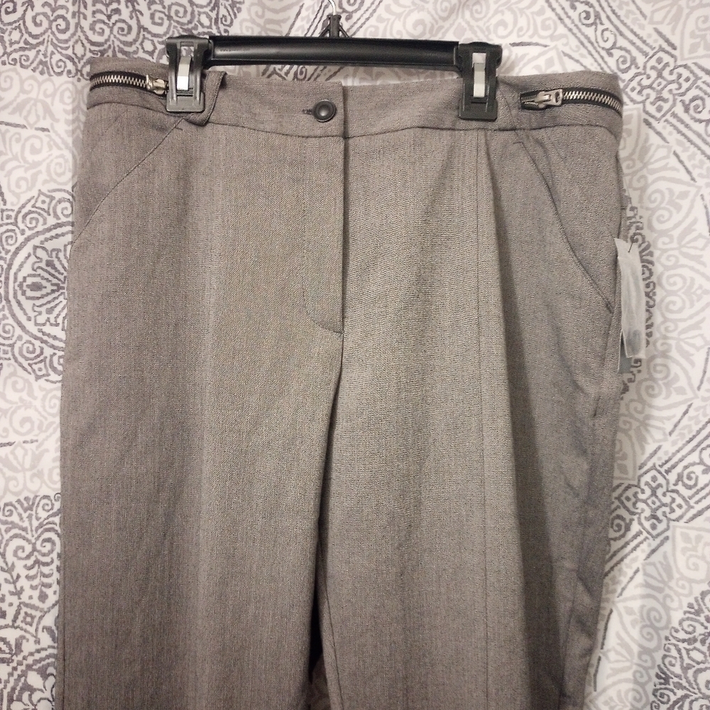 NWTWorthington Grey Slacks Trousers Zipper Waist Detail Dress Pants WomenSize 10 - Picture 5 of 16